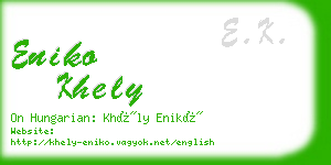 eniko khely business card